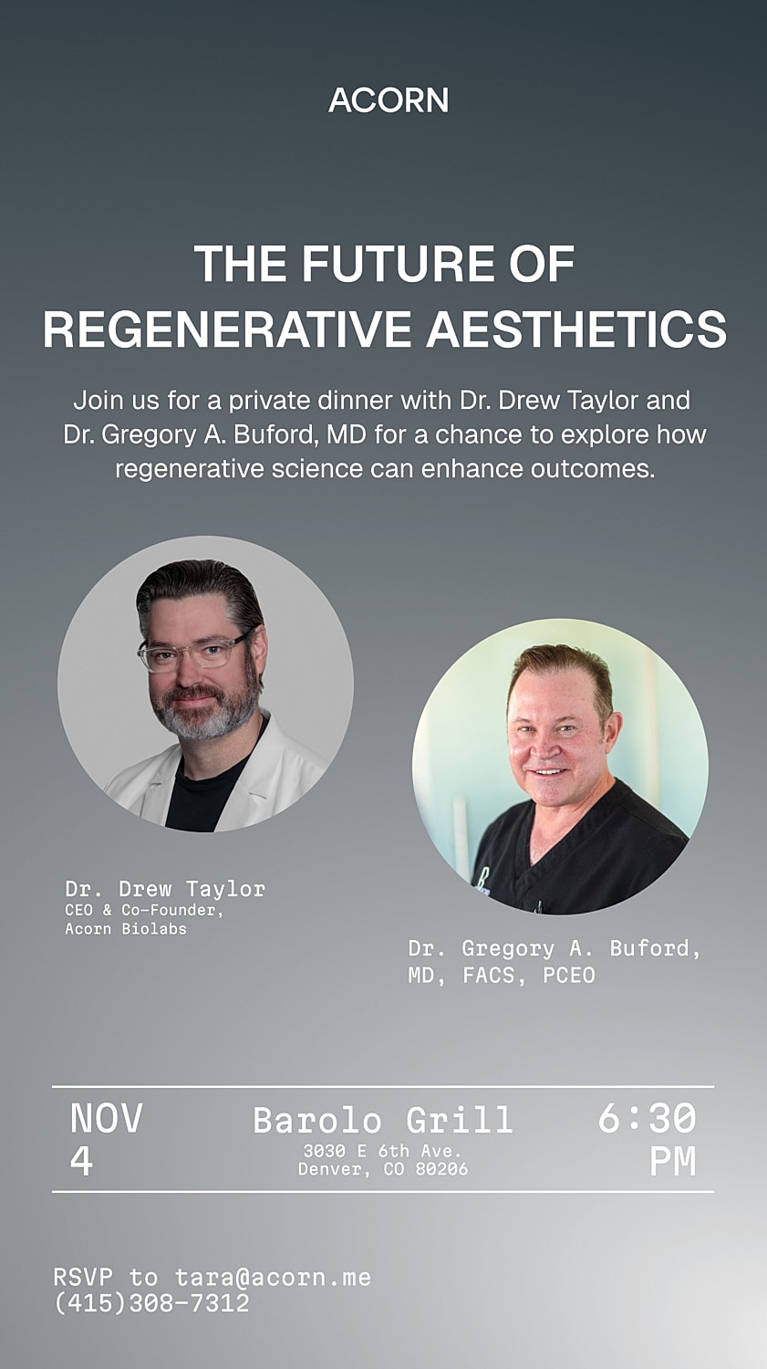 Dinner invitation: Future of Regenerative Aesthetics event.